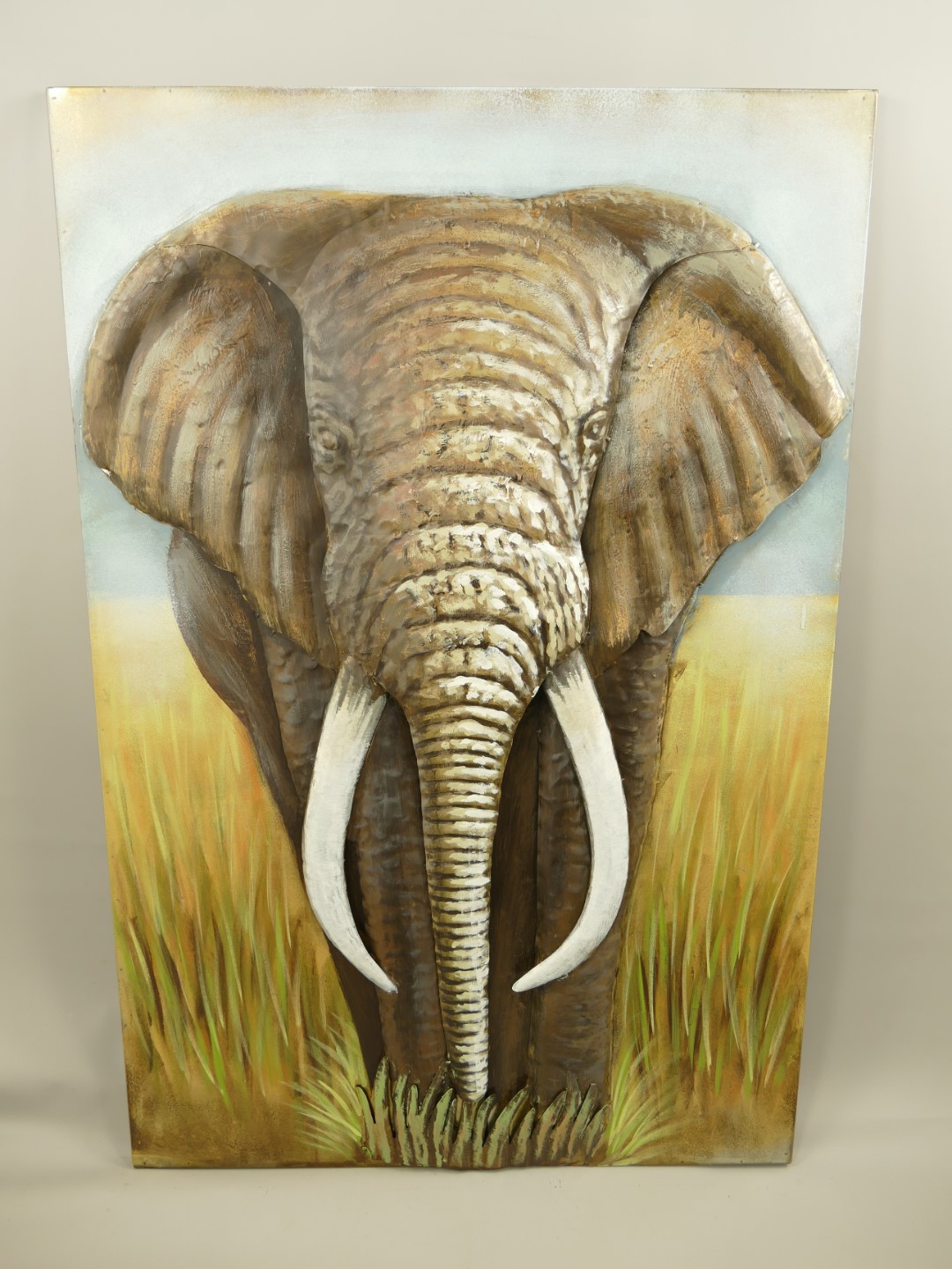 (*)Metallbild Eisen(3D)Elefant H.120x80cm