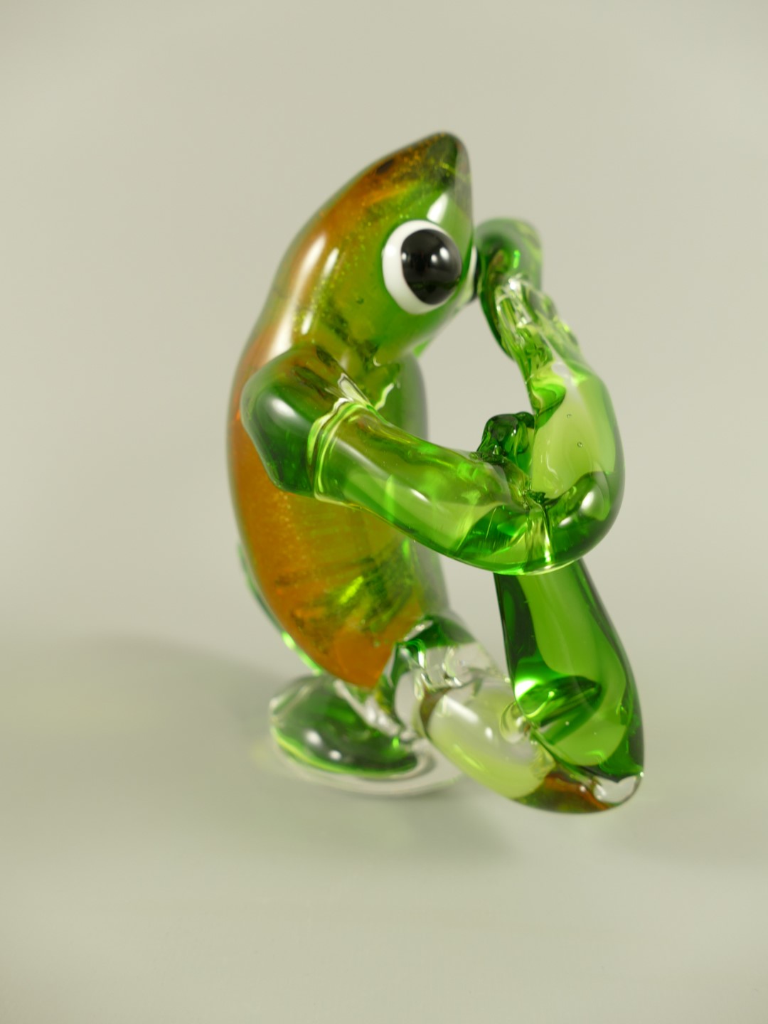 *ANG. Glasfigur Frosch farbe H.15cm