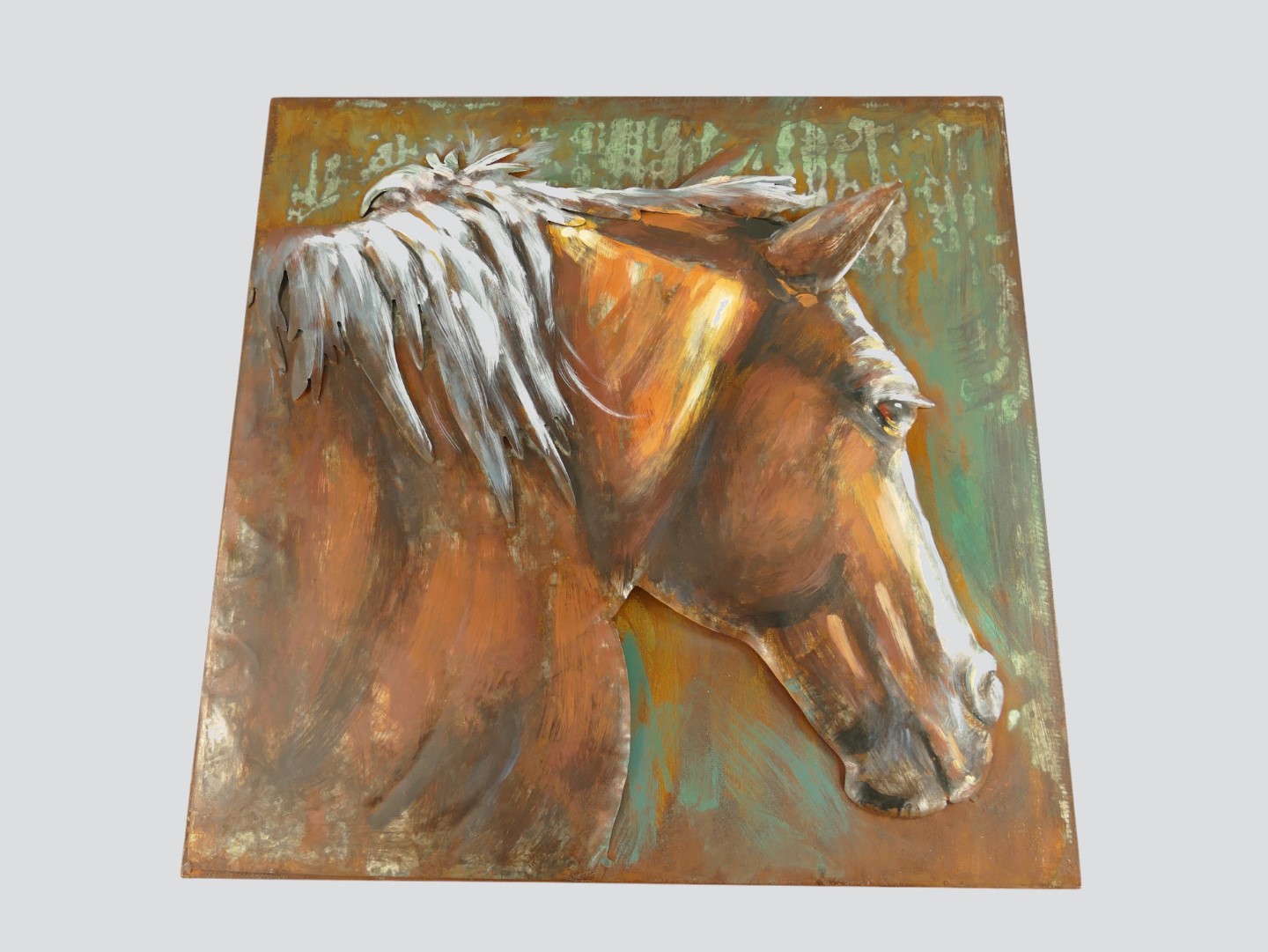 (*) Metallbild (3D)Eisen Pferd L.60x60cm
