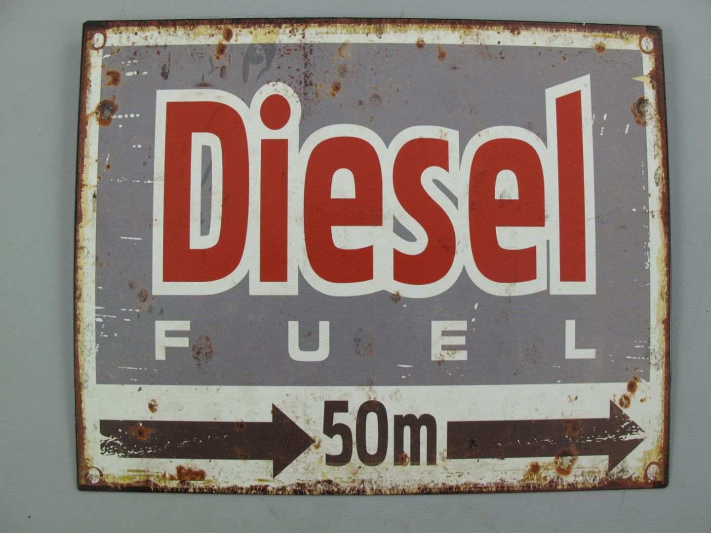 Wandschild Eisen Diesel Fuel 50m H.20x25cm