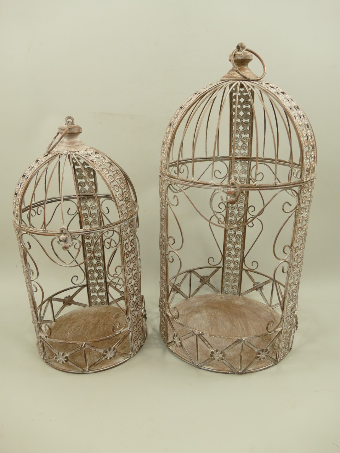 Käfig Eisen rust. braun Set/2 H.46/60-D.24/30cm