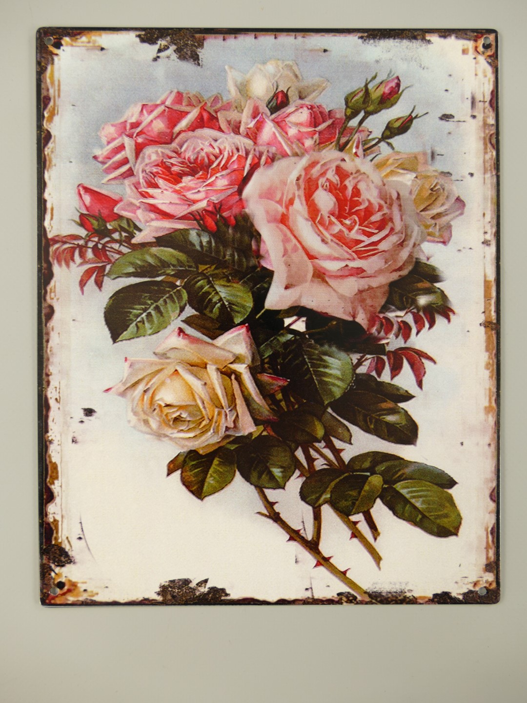 Wandschild Eisen Rosen H.25x20cm