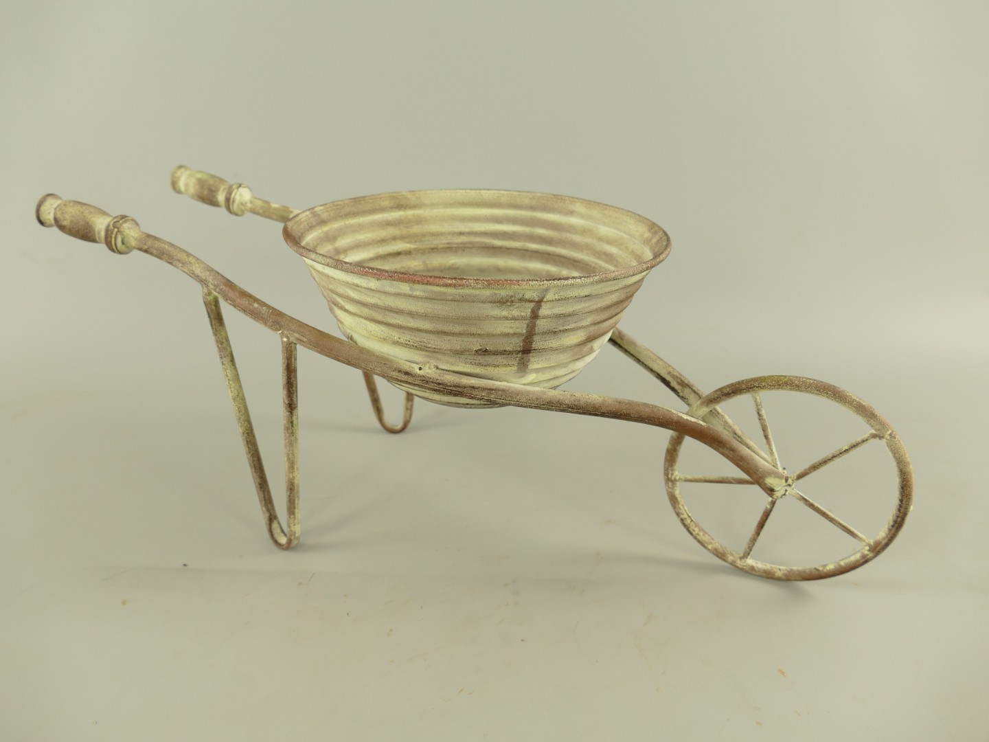 Blumen Schubkarre weiss rustikal L.48cm