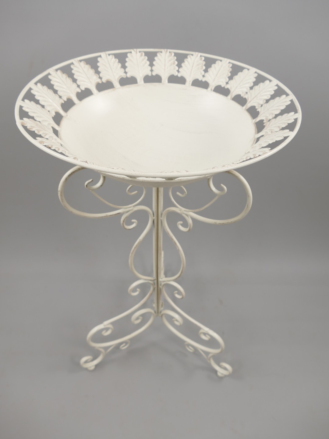 Vogeltränke Eisen rustikal weiss H.74cm