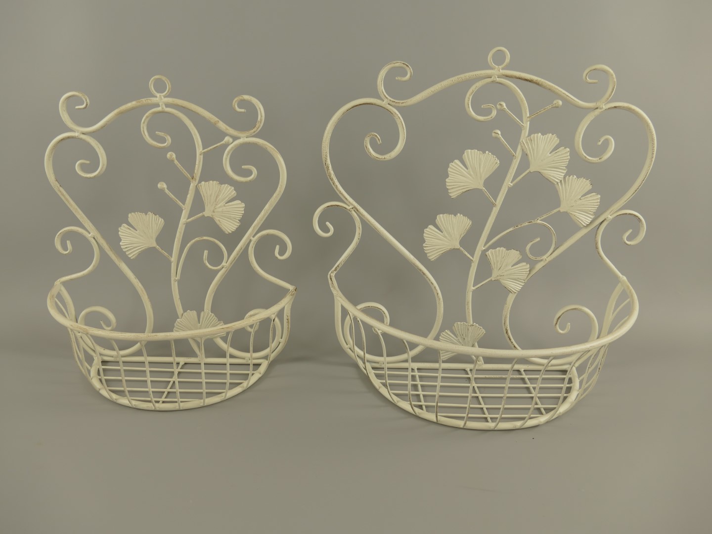 Wandhanger Eisen rustikal weiss 2St. H.37/41cm