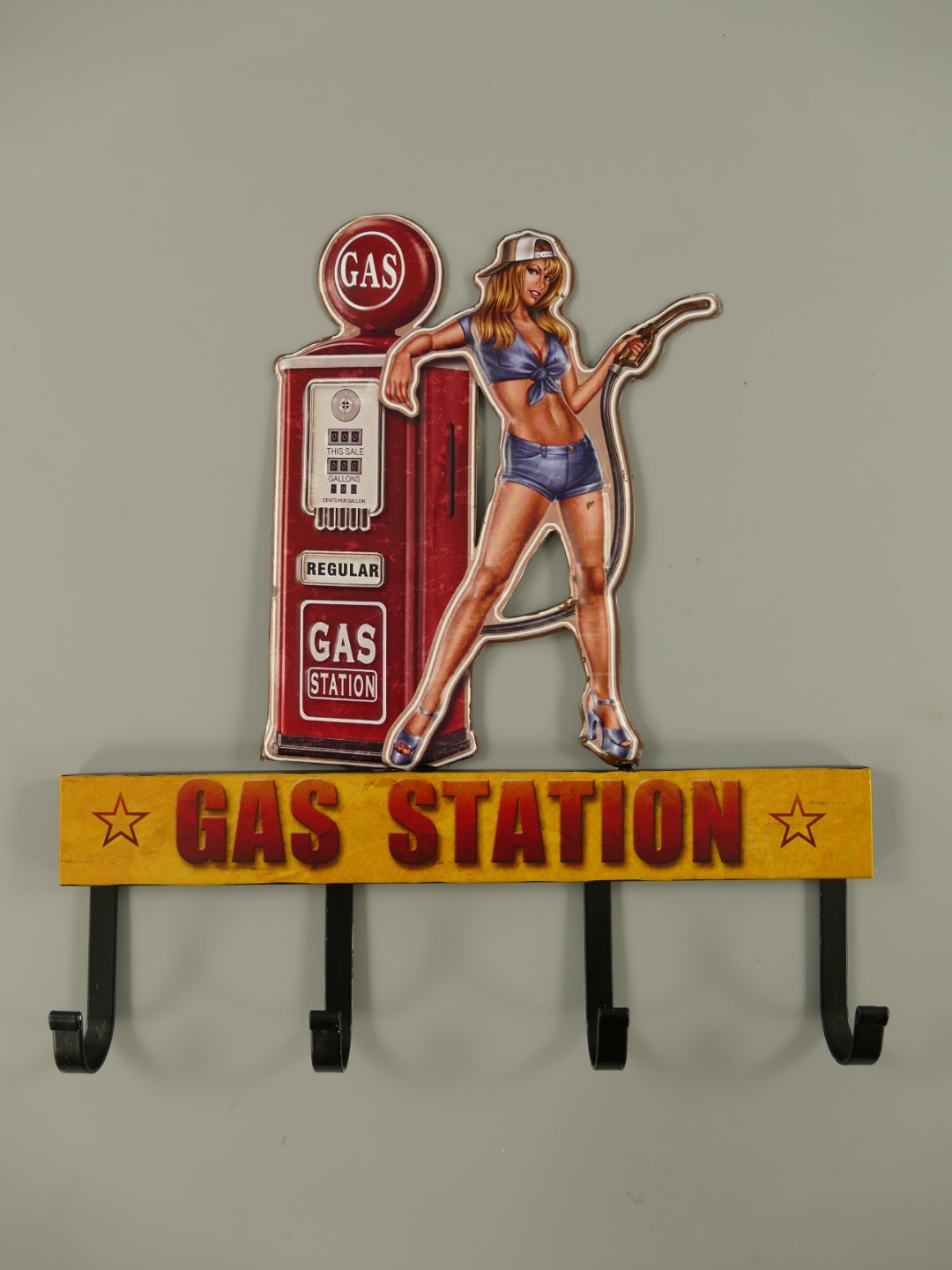 Wandhaken(Gestanzt) Eisen Gas Station H.32x31cm