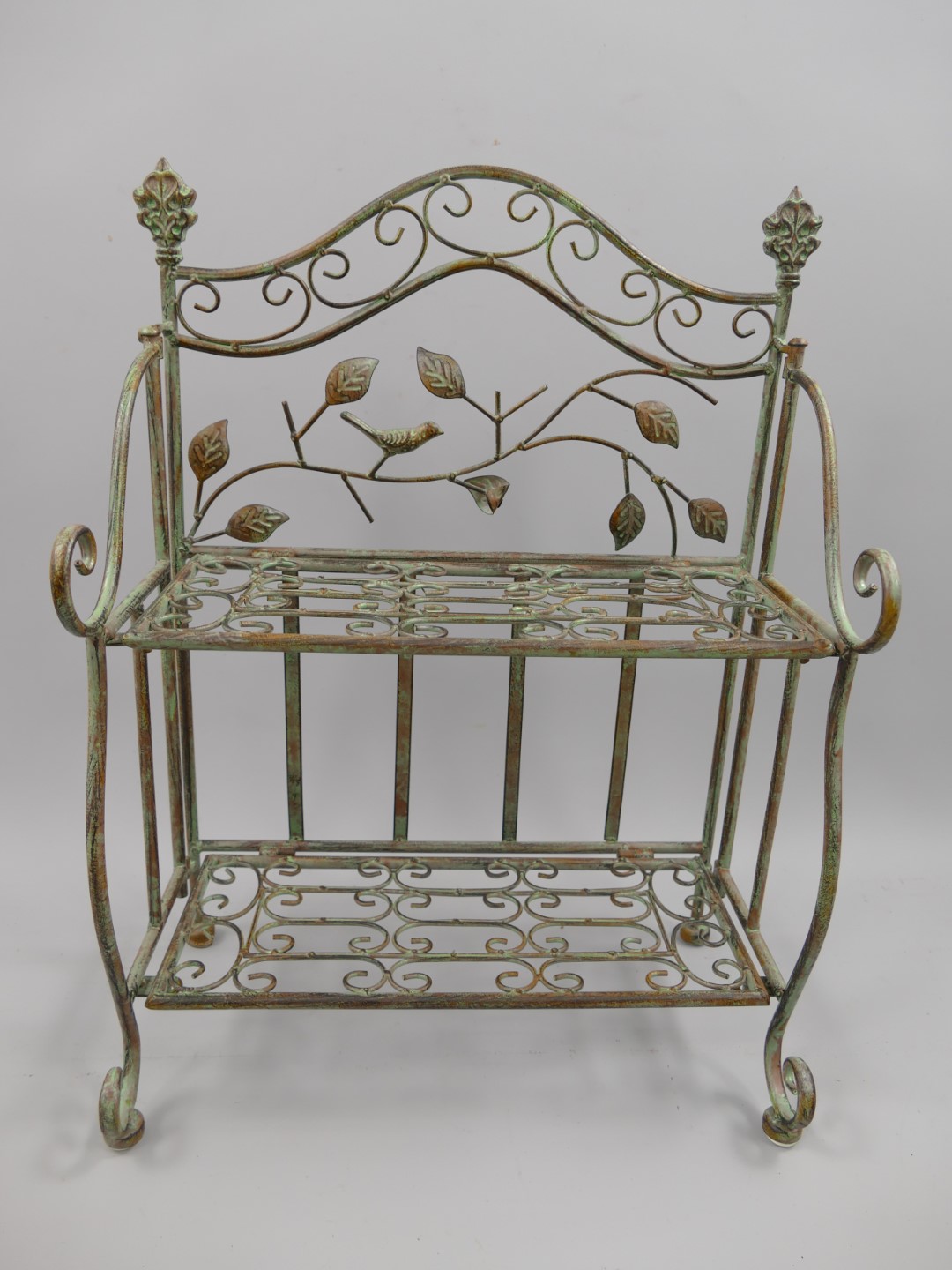 Regal Eisen rustikal grün H.50cm