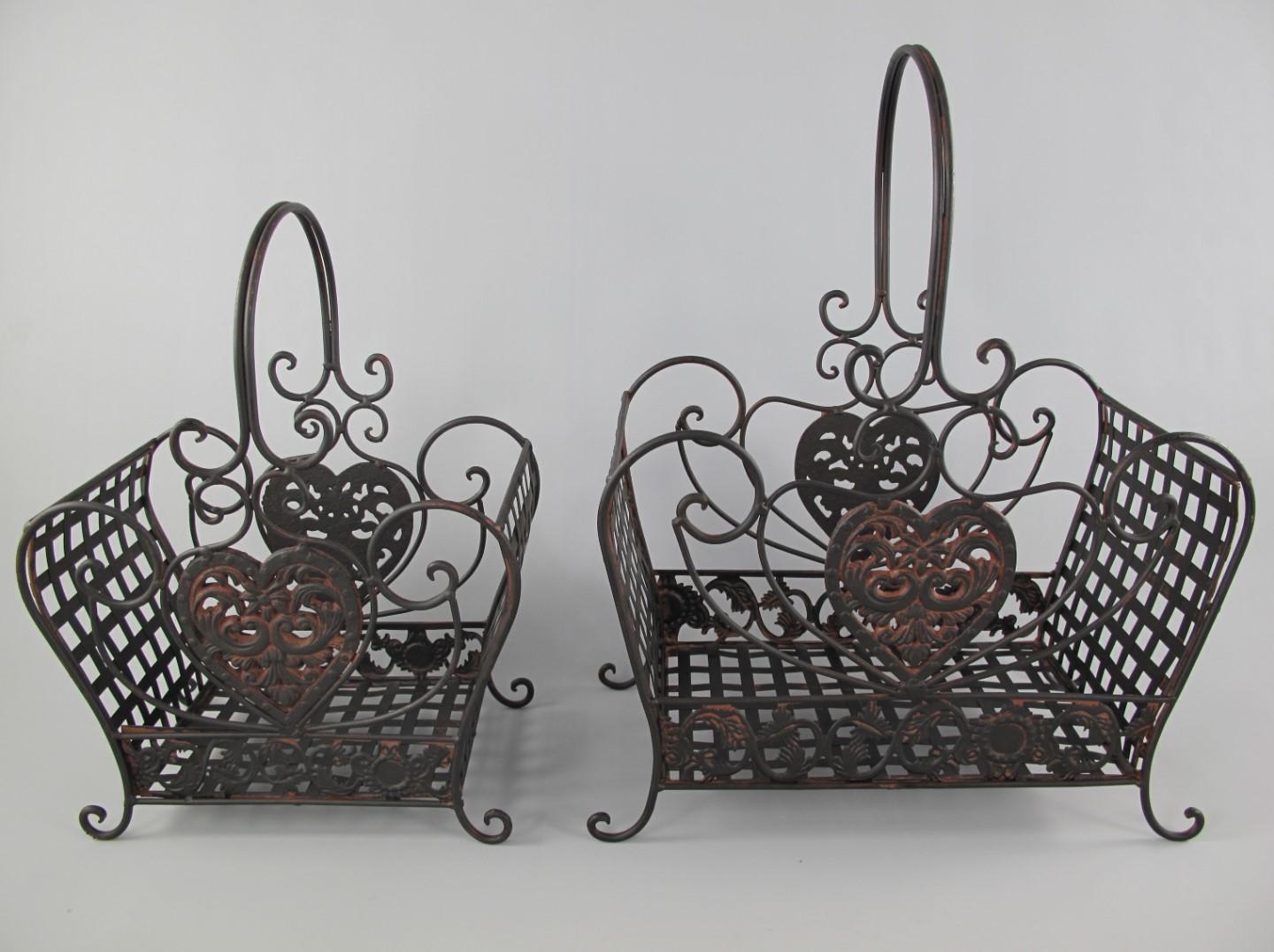 Korbset Eisen RÖSTIG farbig S/2 H.43/52-L.34/42cm