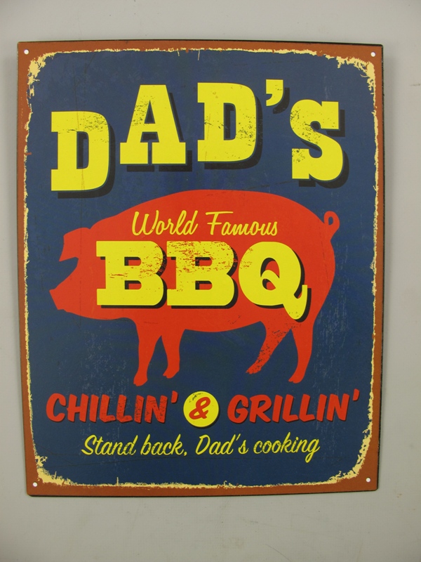 Wandschild Eisen Dad´s BBQ H.25x20cm