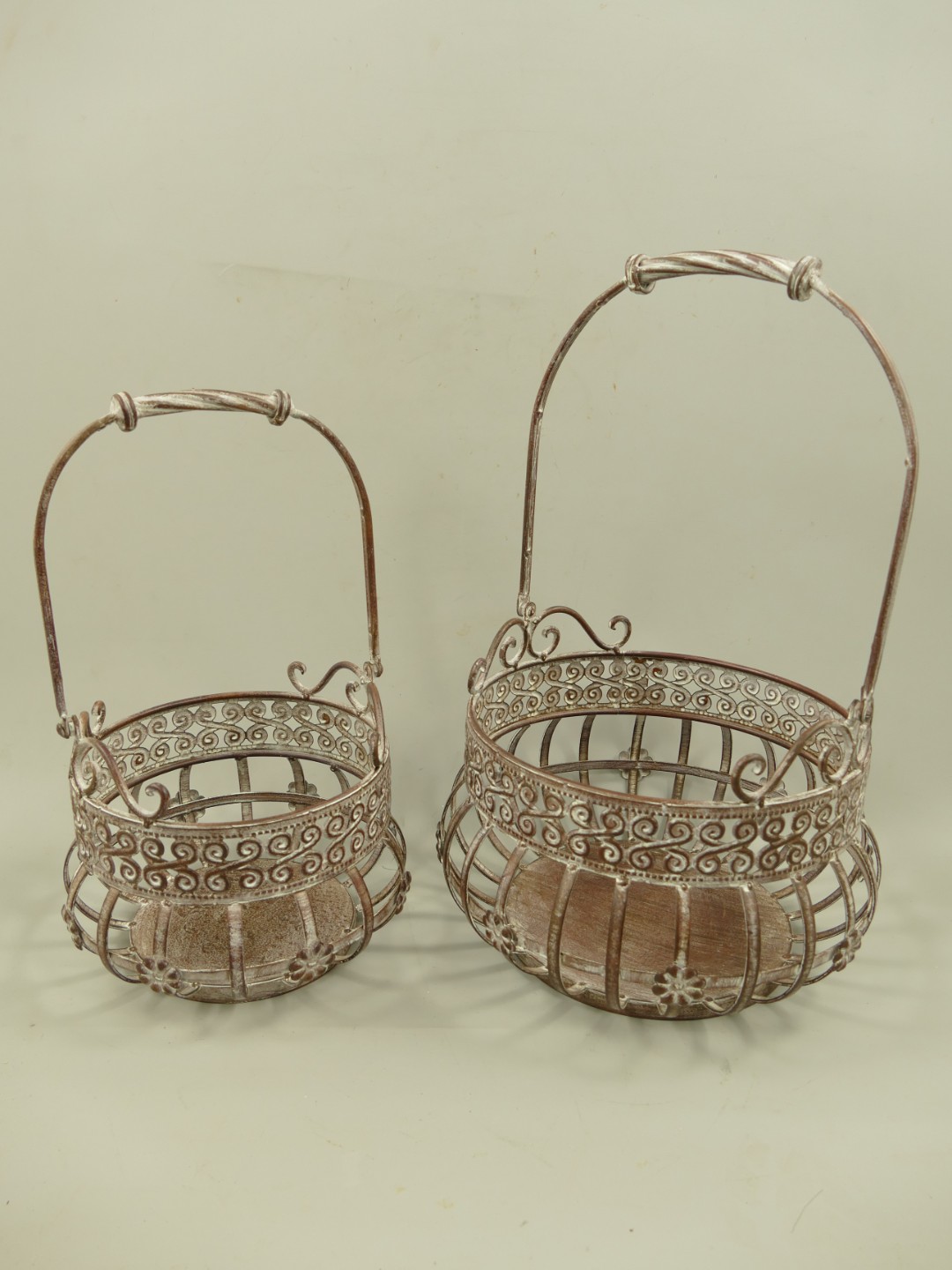 Korbset Eisen rust. braun Set/2 H.36/46cm