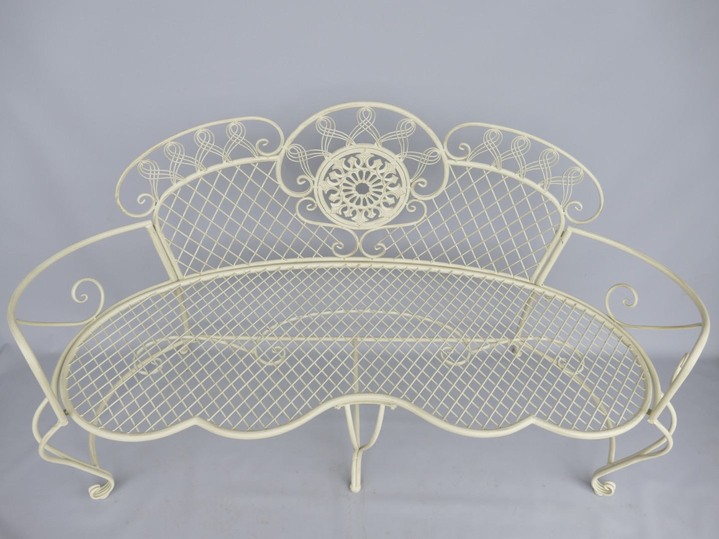 (*) Loverbank XXL Eisen rustikal weiss L.160cm