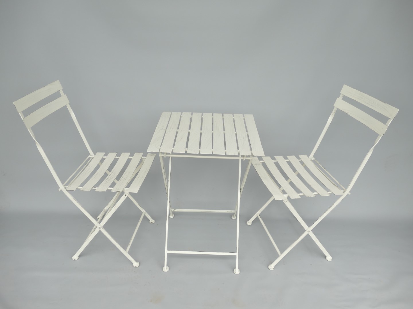 Bistroset 2xStuhl/Tisch(50) H.70cm Eisen WEIß!!