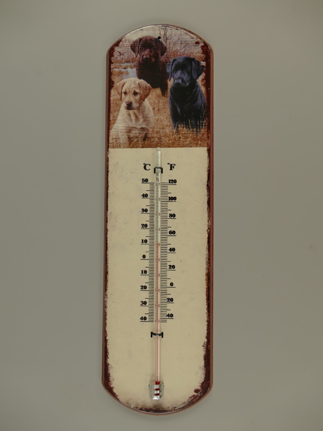 Thermometer Antik Eisen Hund H.48x13cm