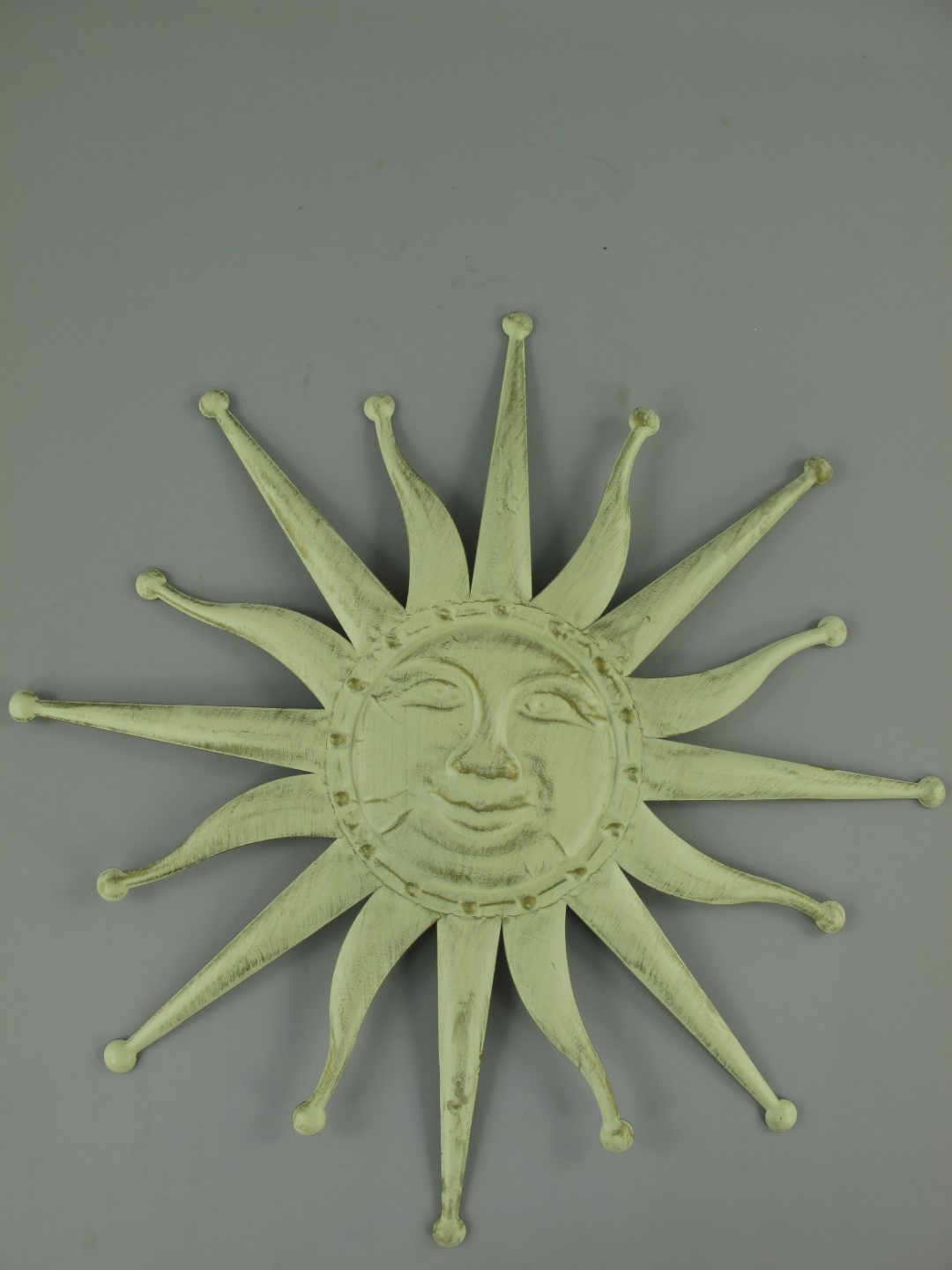 *A? Wand Ornament Sonne Eisen Weiss/gold D.60cm