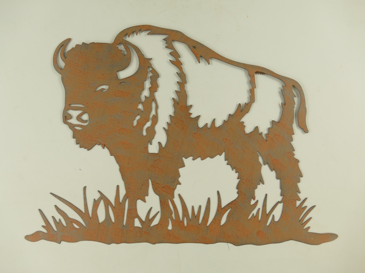 Wand Ornament Bison rustikal Eisen L.56cm