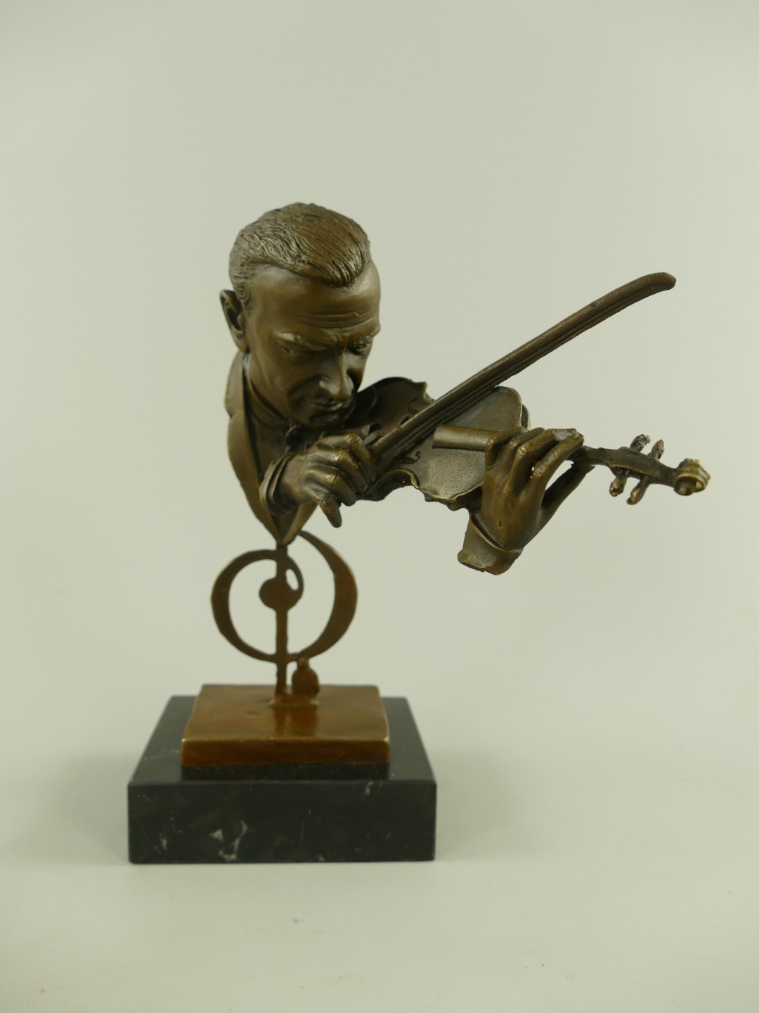 Figur Bronze Mann mit Violine H.23x16x18cm