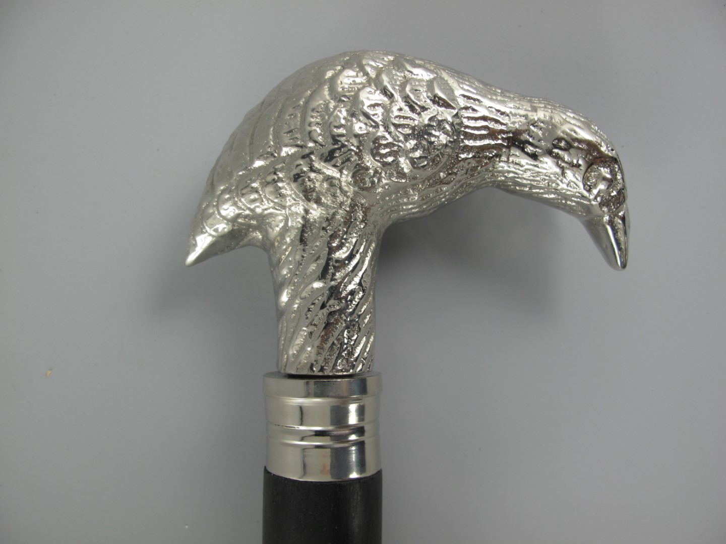 Spazierstock schwarz KIWI Holz/vernickelt L.92cm