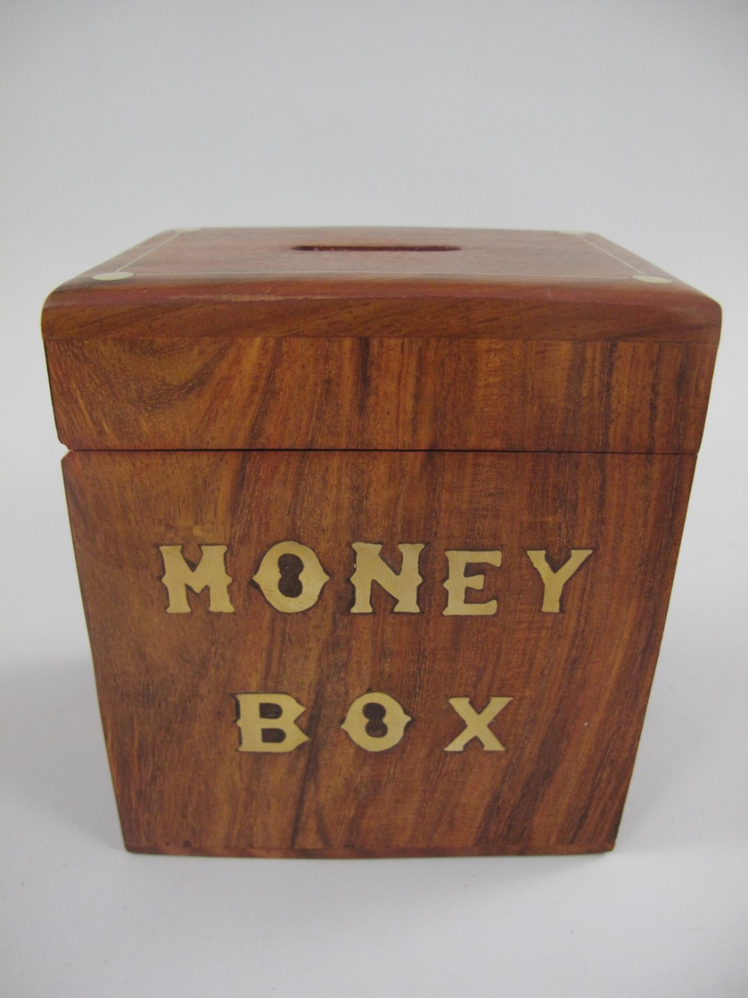 Spardose MONEY BOX Holz/Messing H.12cm