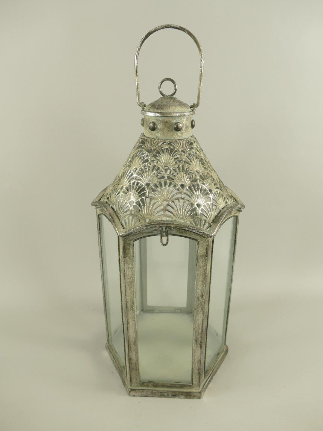 (*)Laternesilber Eisen farbe H.60cm