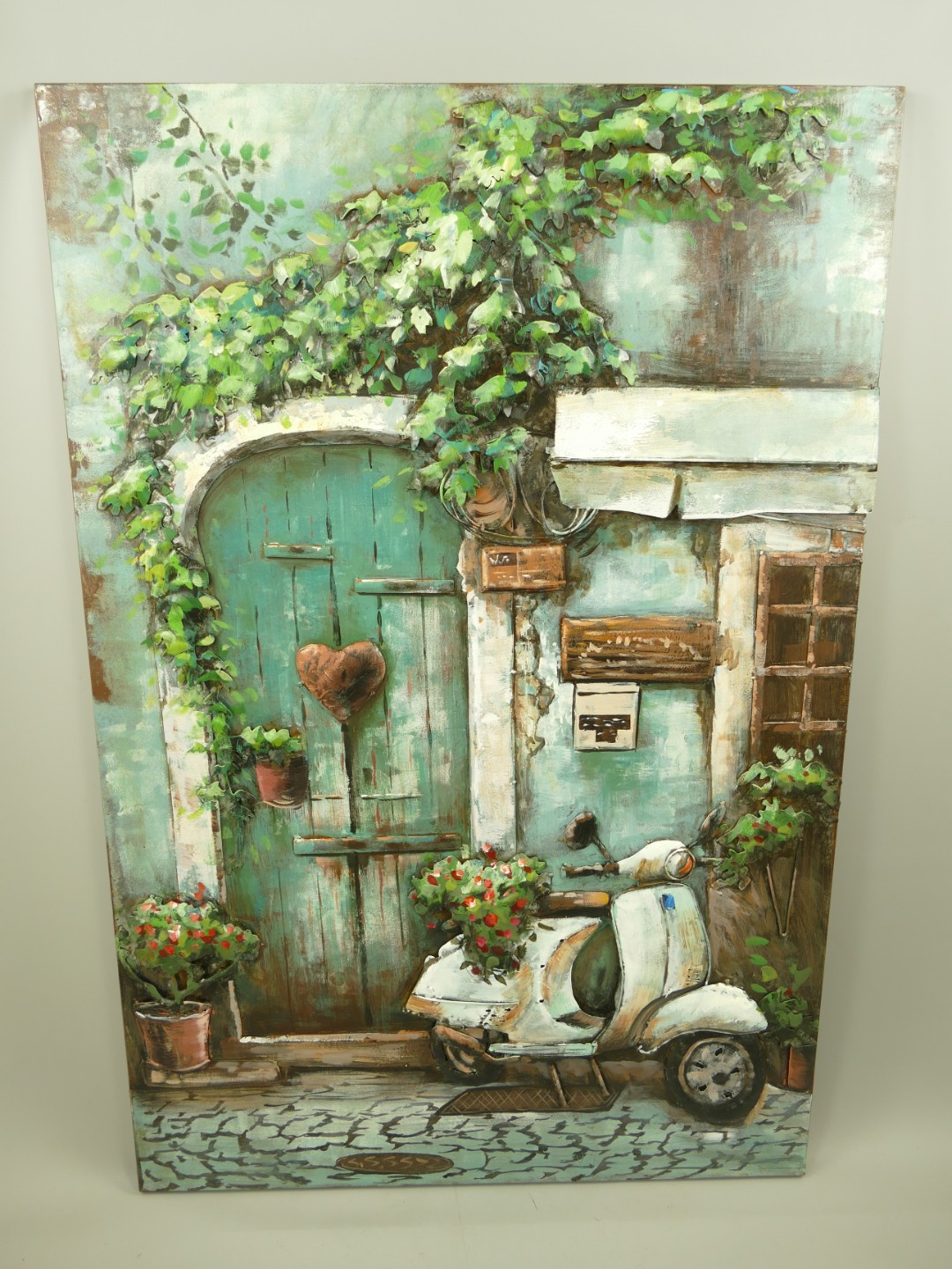 (*) Metallbild (3D) Eisen Scooter H.120x80cm