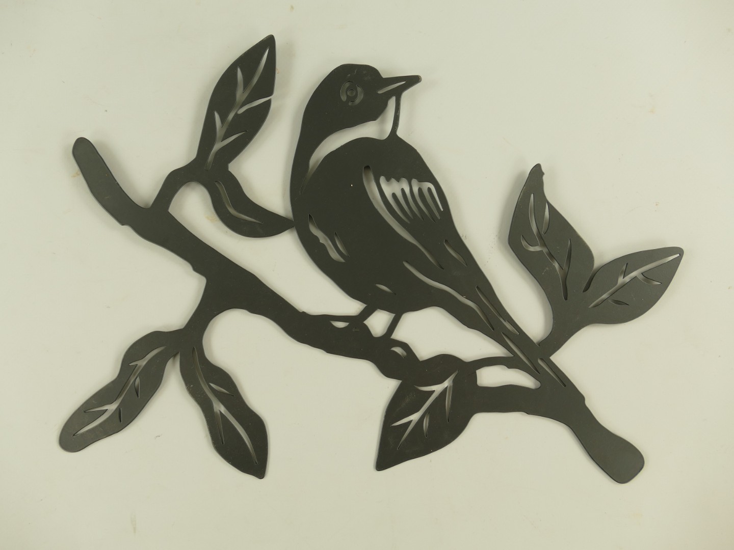 Wand Ornament Vogel Schwarz Eisen L.31cm
