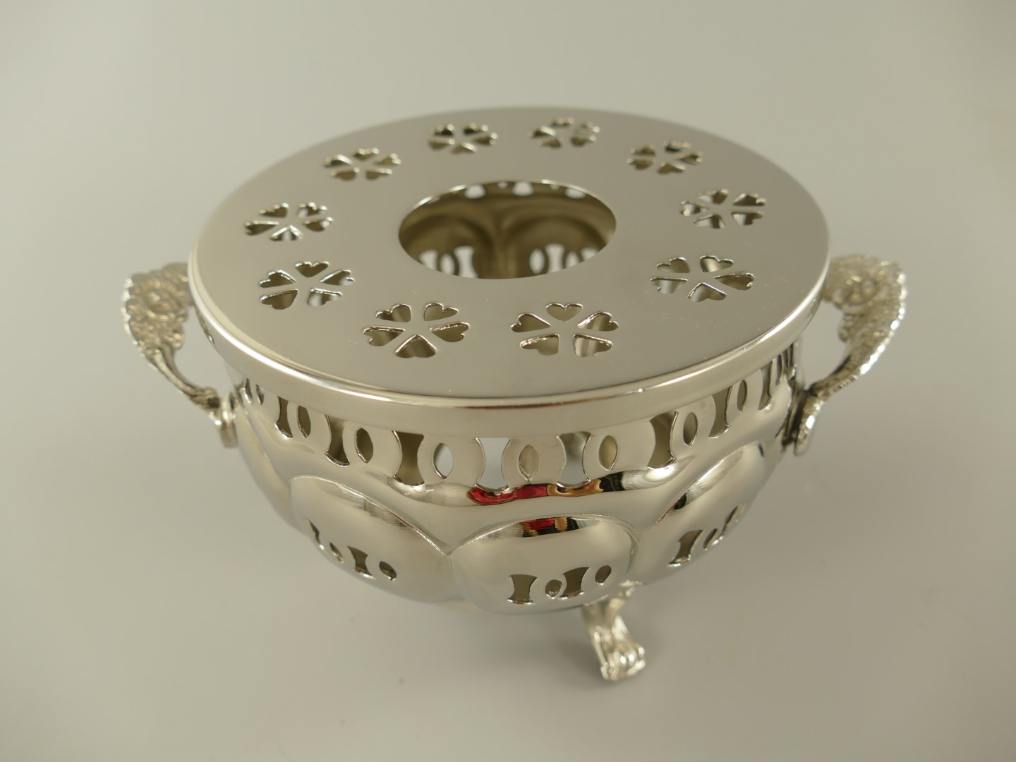 Stövchen rund vernickelt D.15x11cm