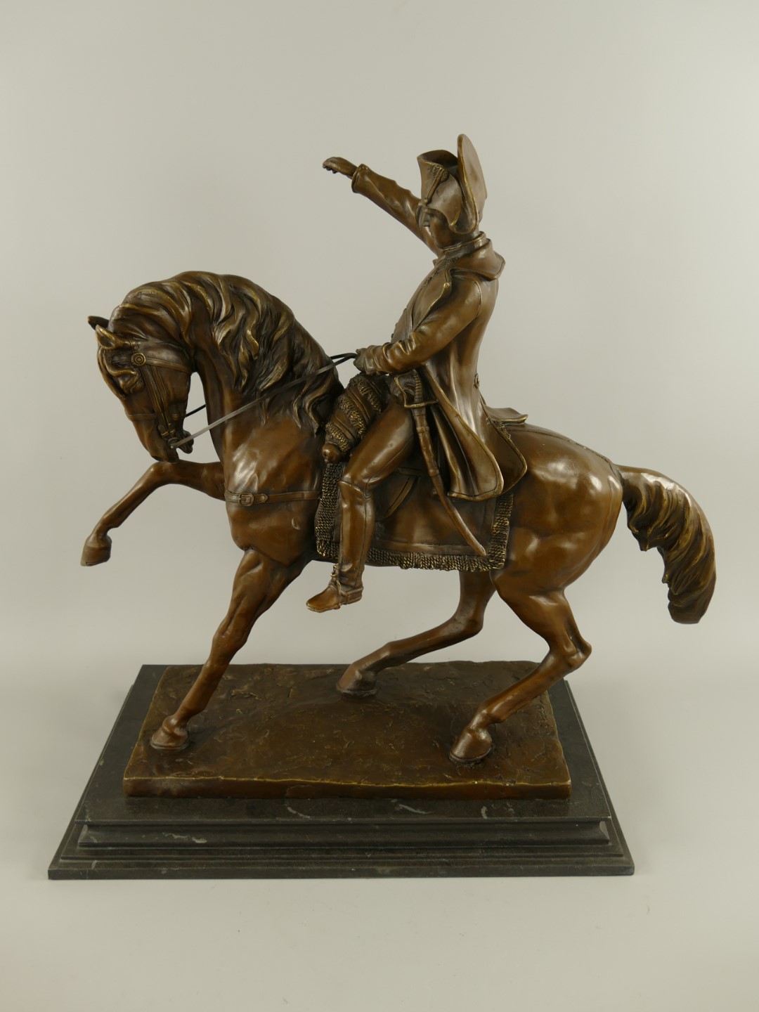 (*)Bronze Figur Napoleon auf Pferd H.62x62cm