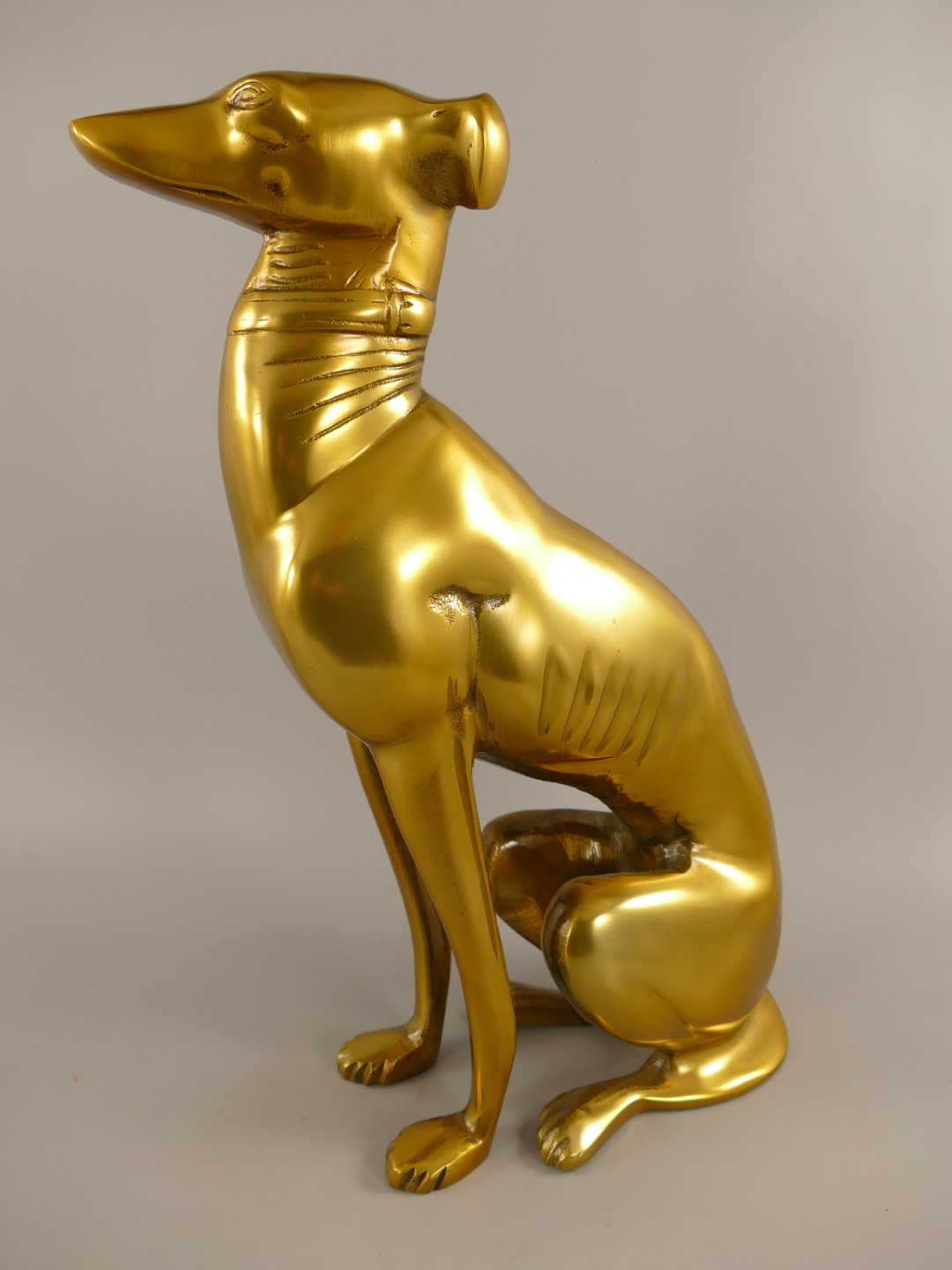 Figur Hund ALU BRONZE! farbig H.52x37cm