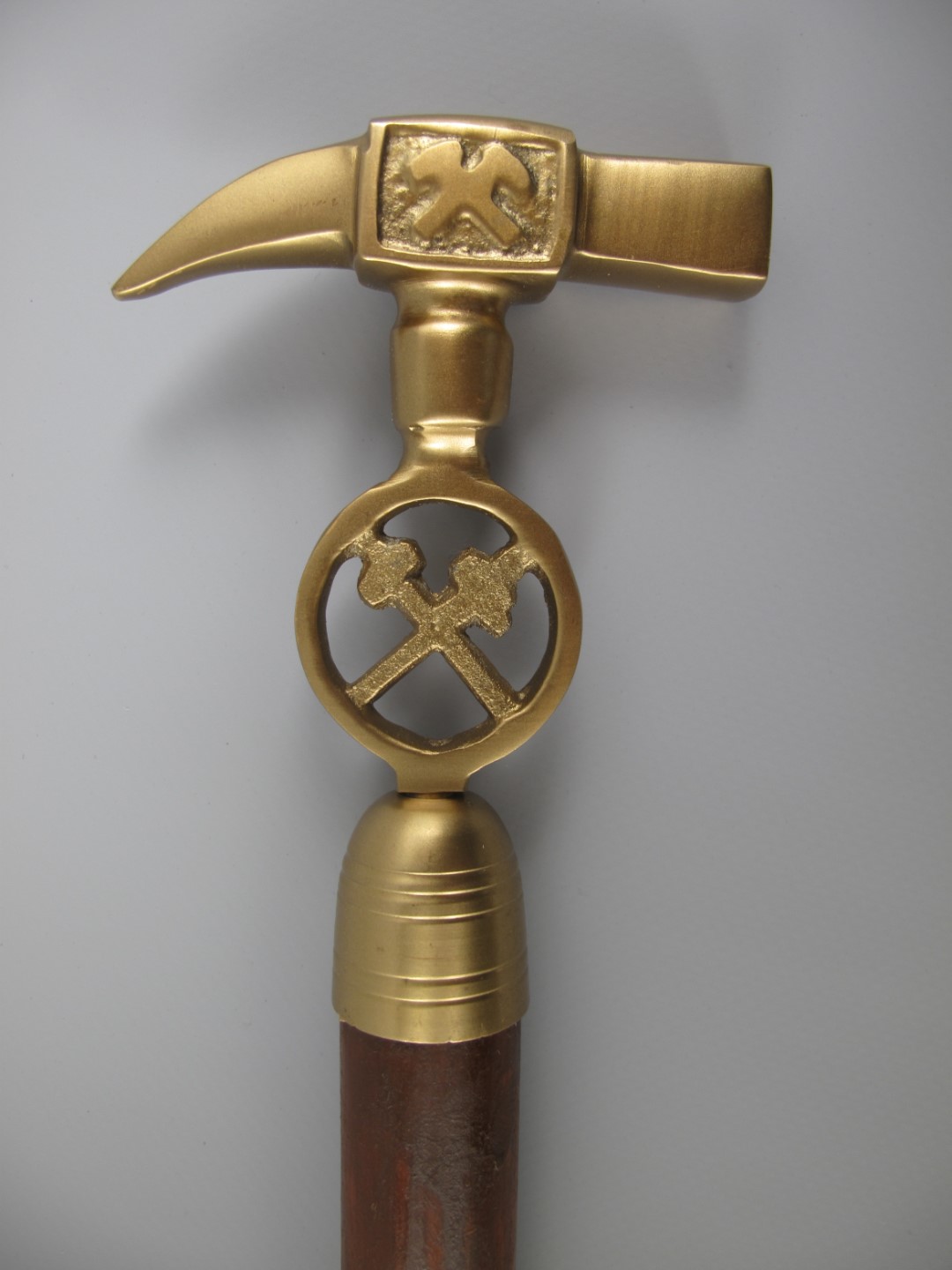 Spazierstock BERGBAU Holz/Griff Mess. brün. L.92cm