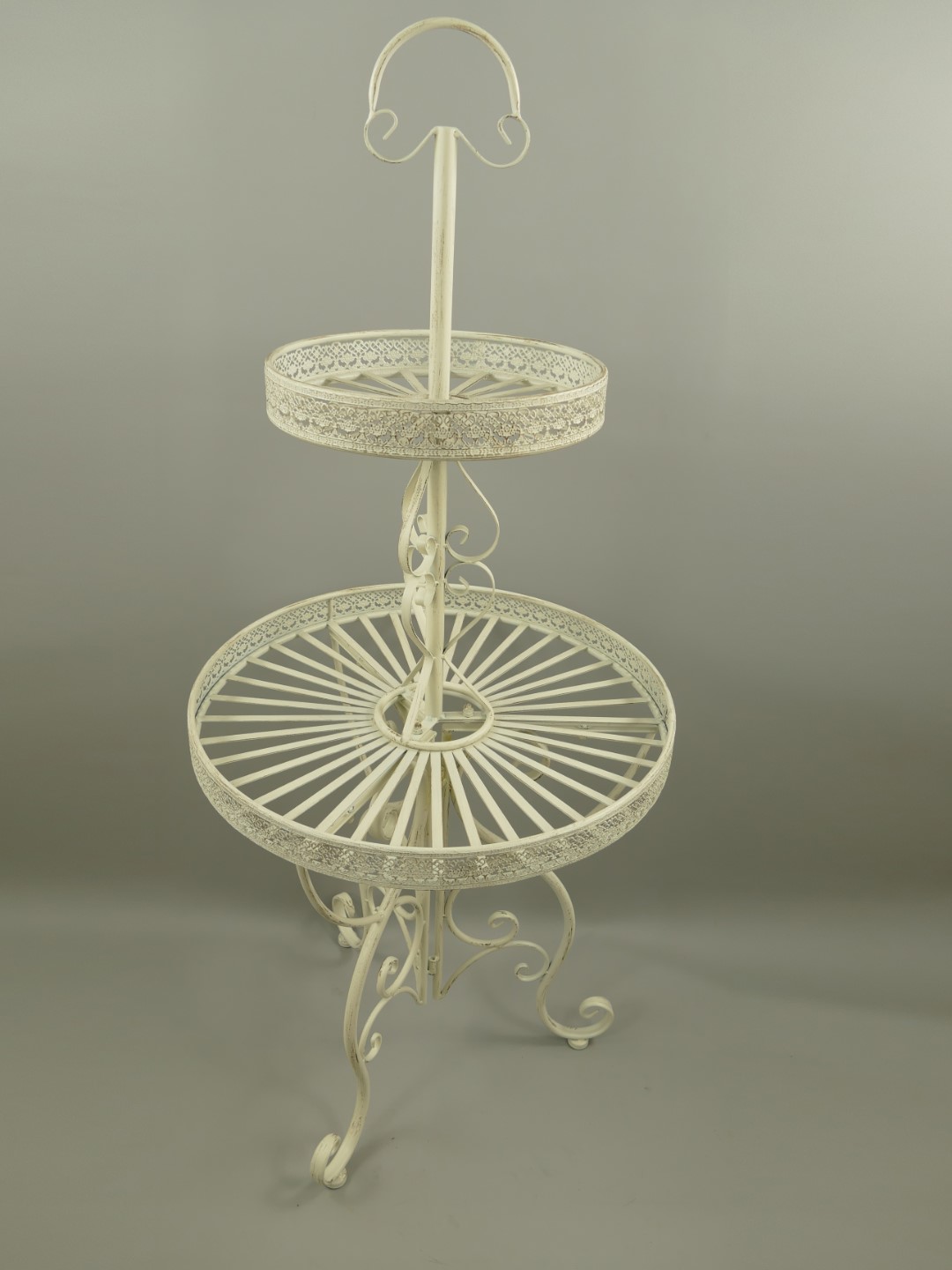 Etagere 2-tlg. Eisen rustikal weiss H.140x60cm
