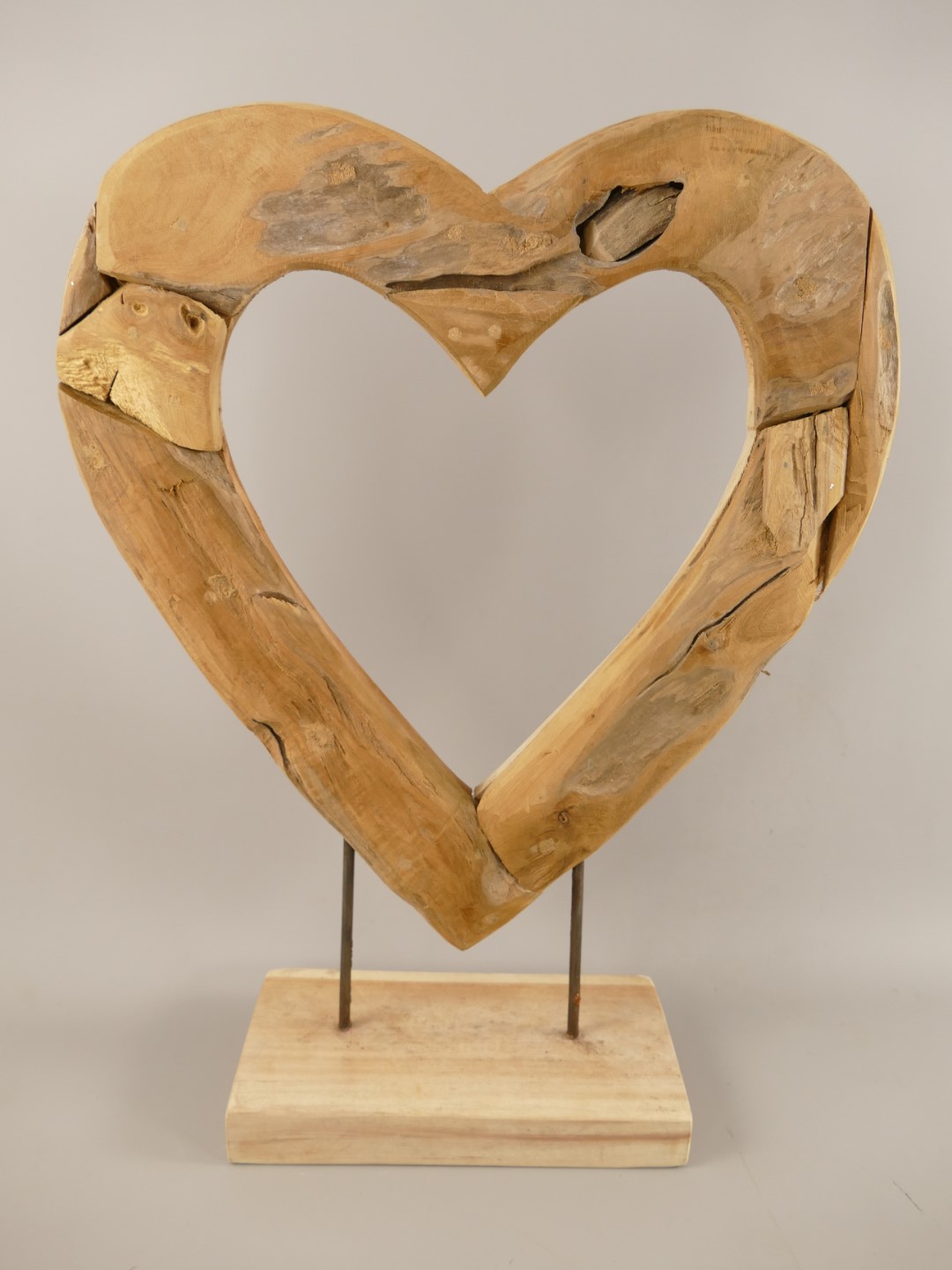 ?? *NT Deko Herz Teak Holz/Eisen H.50cm