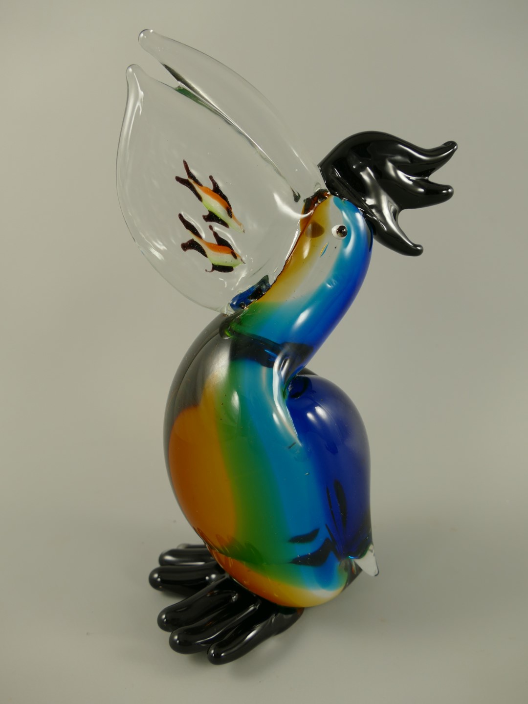 Glasfigur Vogel farbe H.27x17cm