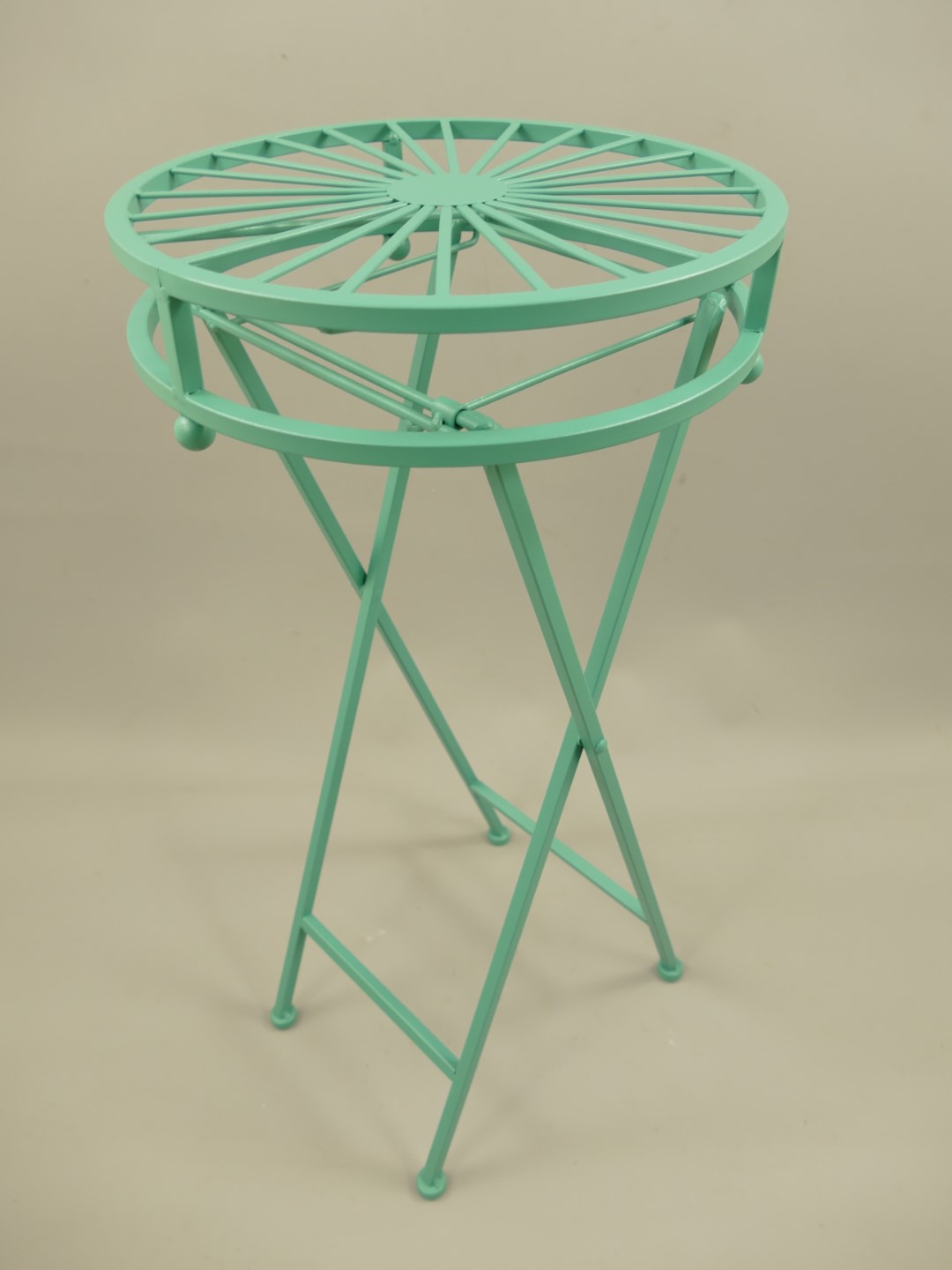 Tisch Eisen Rund rustikal grün H.65cm