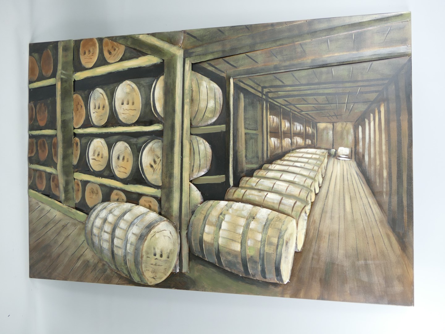 (*) Metallbild(3D) Eisen Weinkeller L.120x80cm