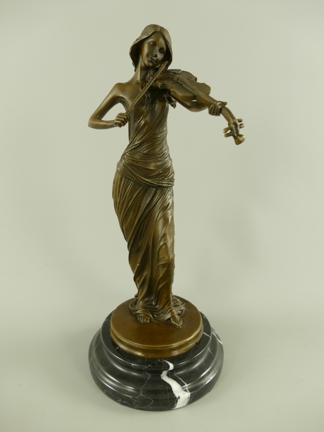 Figur Bronze Frau mit Violine H.34x17x15cm
