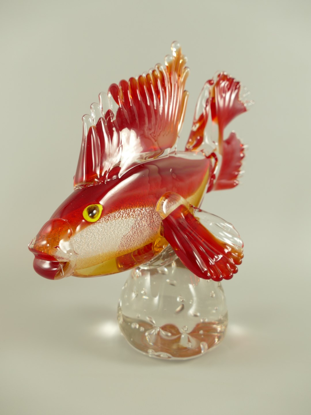 *ANG. Glasfigur Fisch farbe H.24cm