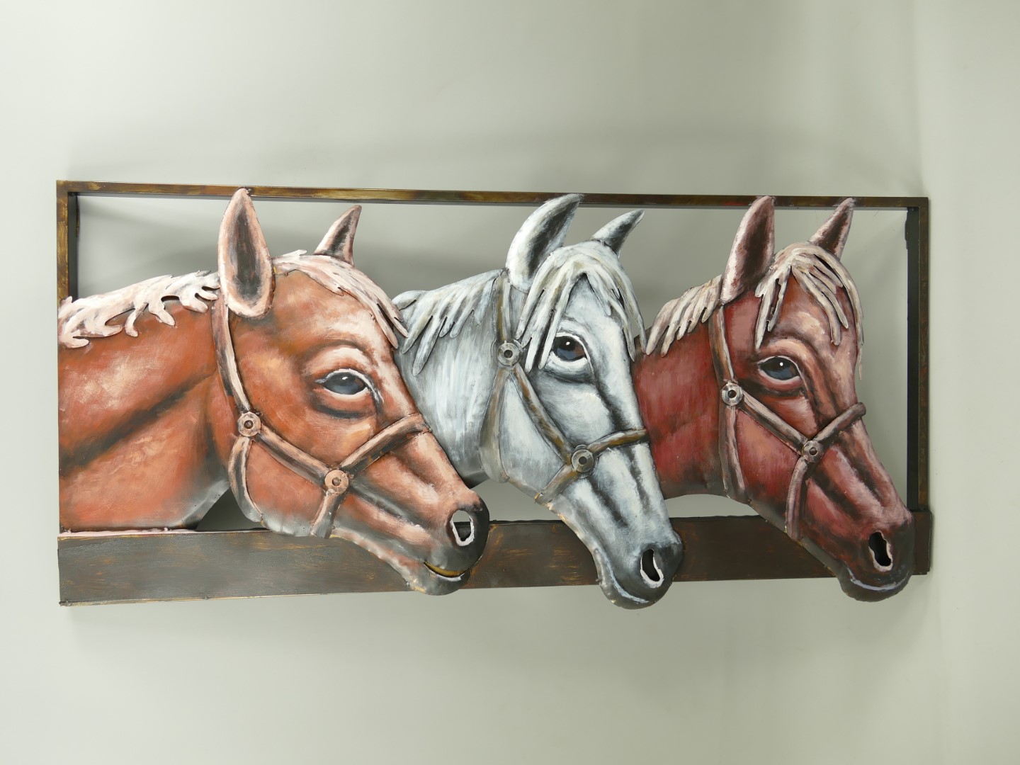 (*) Metallbild (3D) Eisen Pferd L.120x58cm