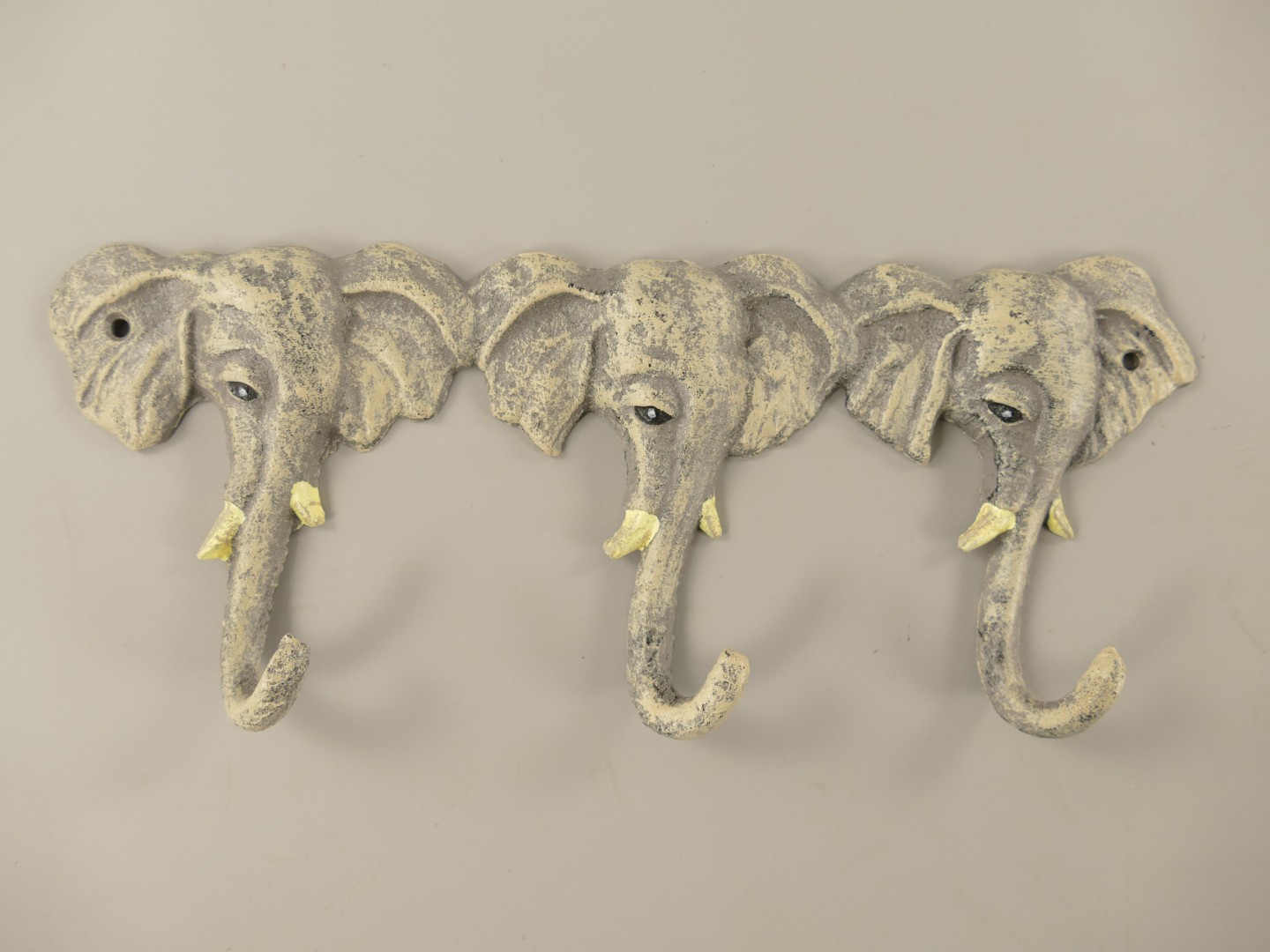 Wandhaken Gusseisen Elefant farbig L.28cm P/St.