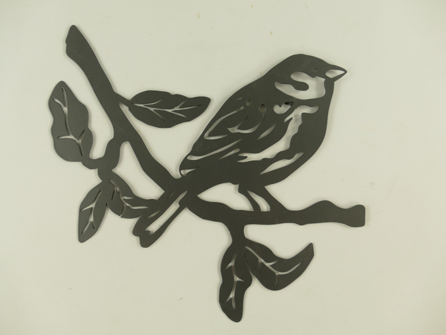 Wand Ornament Vogel Schwarz Eisen L.31cm