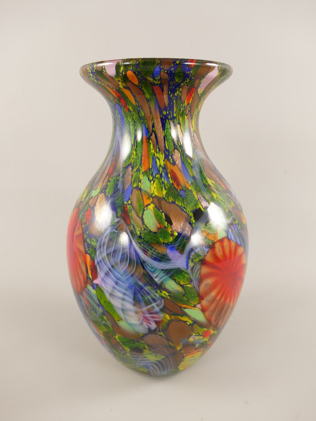 Glas Vase Murano farbe H.37x22cm