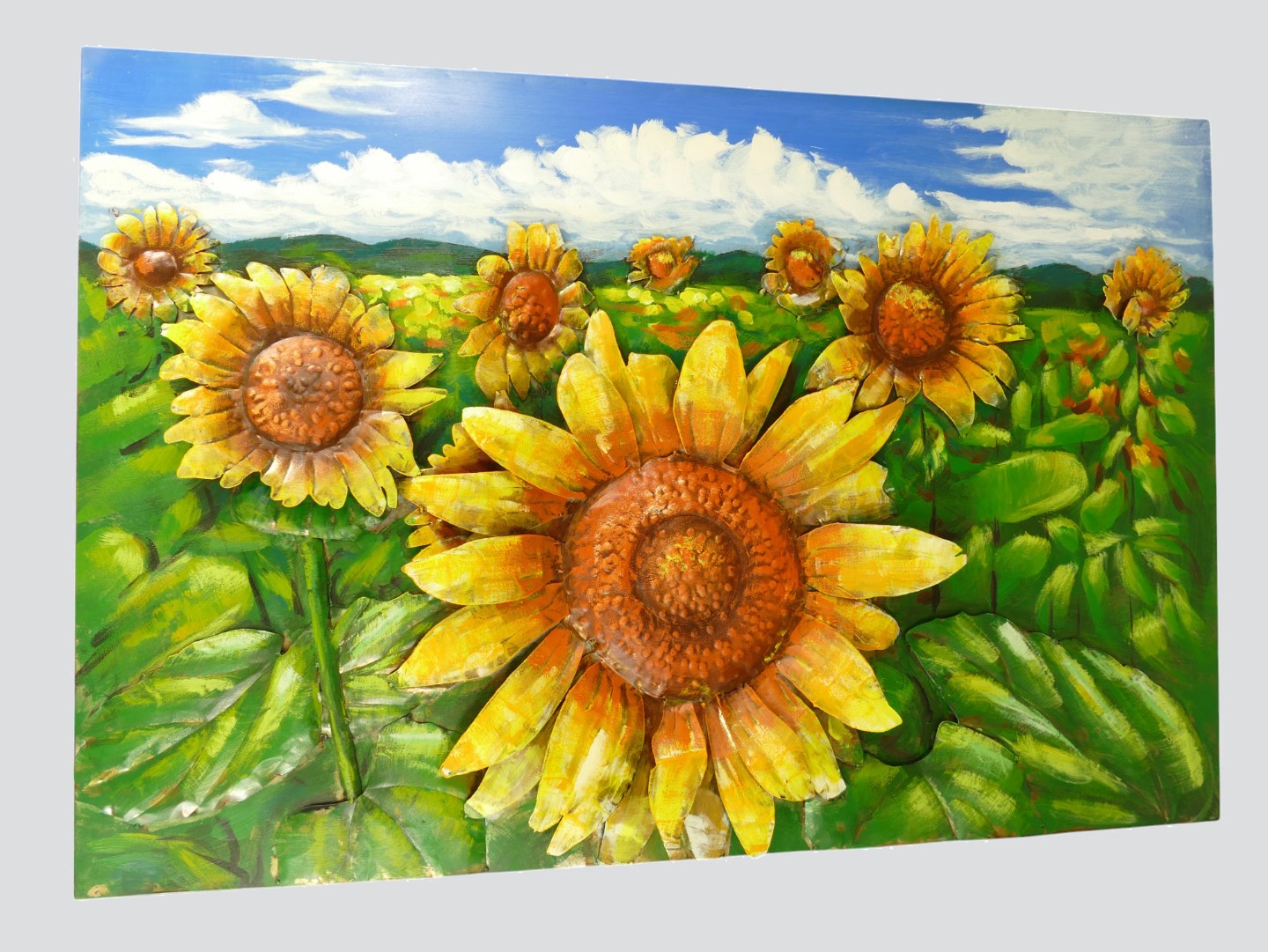 (*) Metallbild (3D) Eisen Sonnenblume L.120x80cm