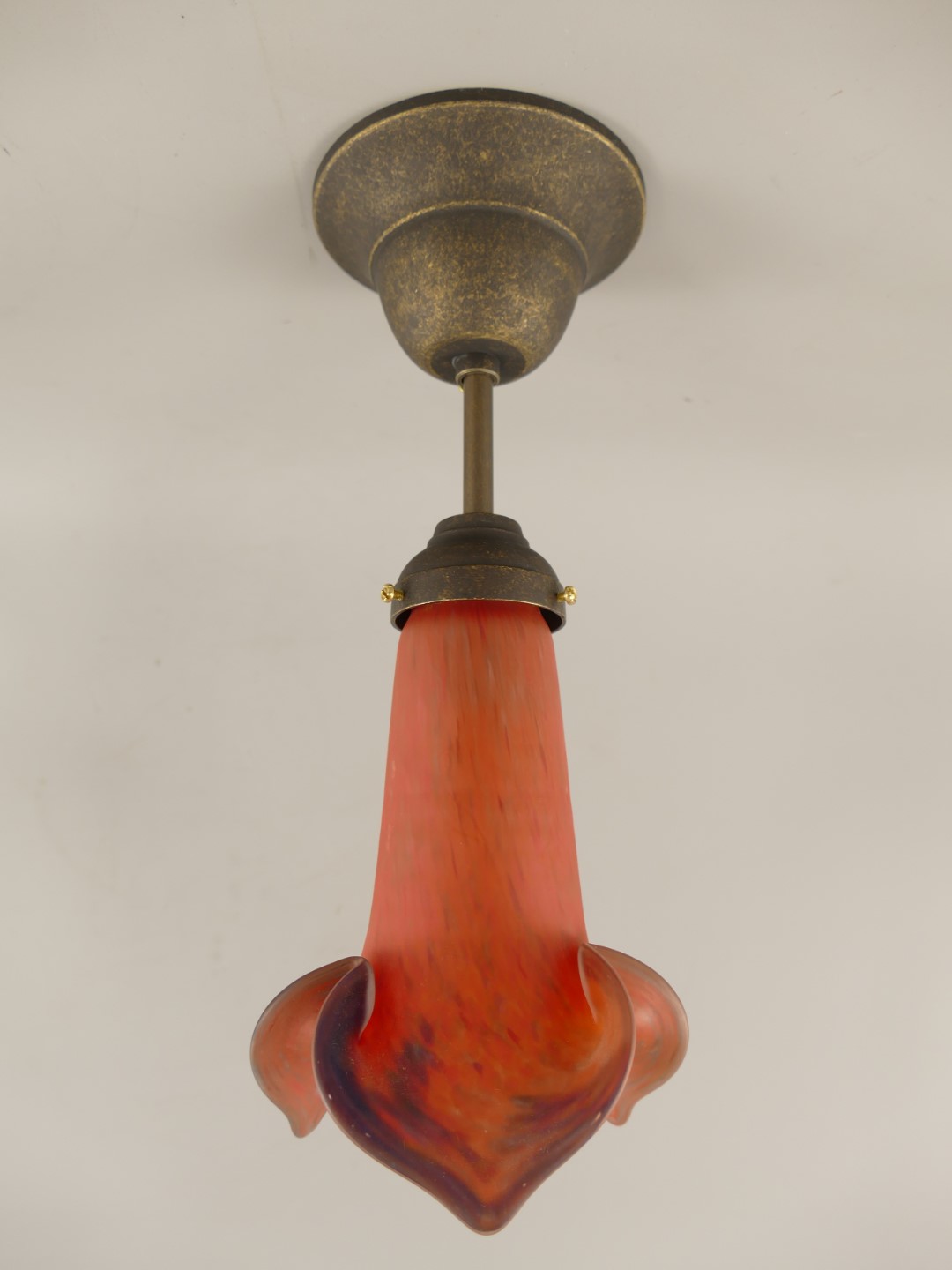 Schirm Rot/Blau/ Lamp Mes. brün(111.166-0B)H.30cm