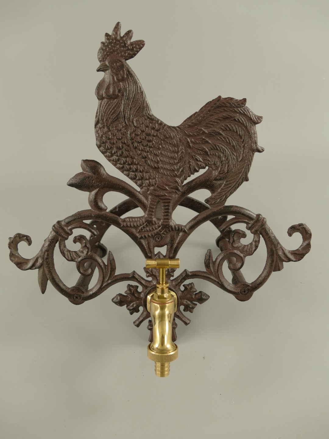 *ANG. Schlauchhalter/Wasserhahn Eisen braun H.35cm