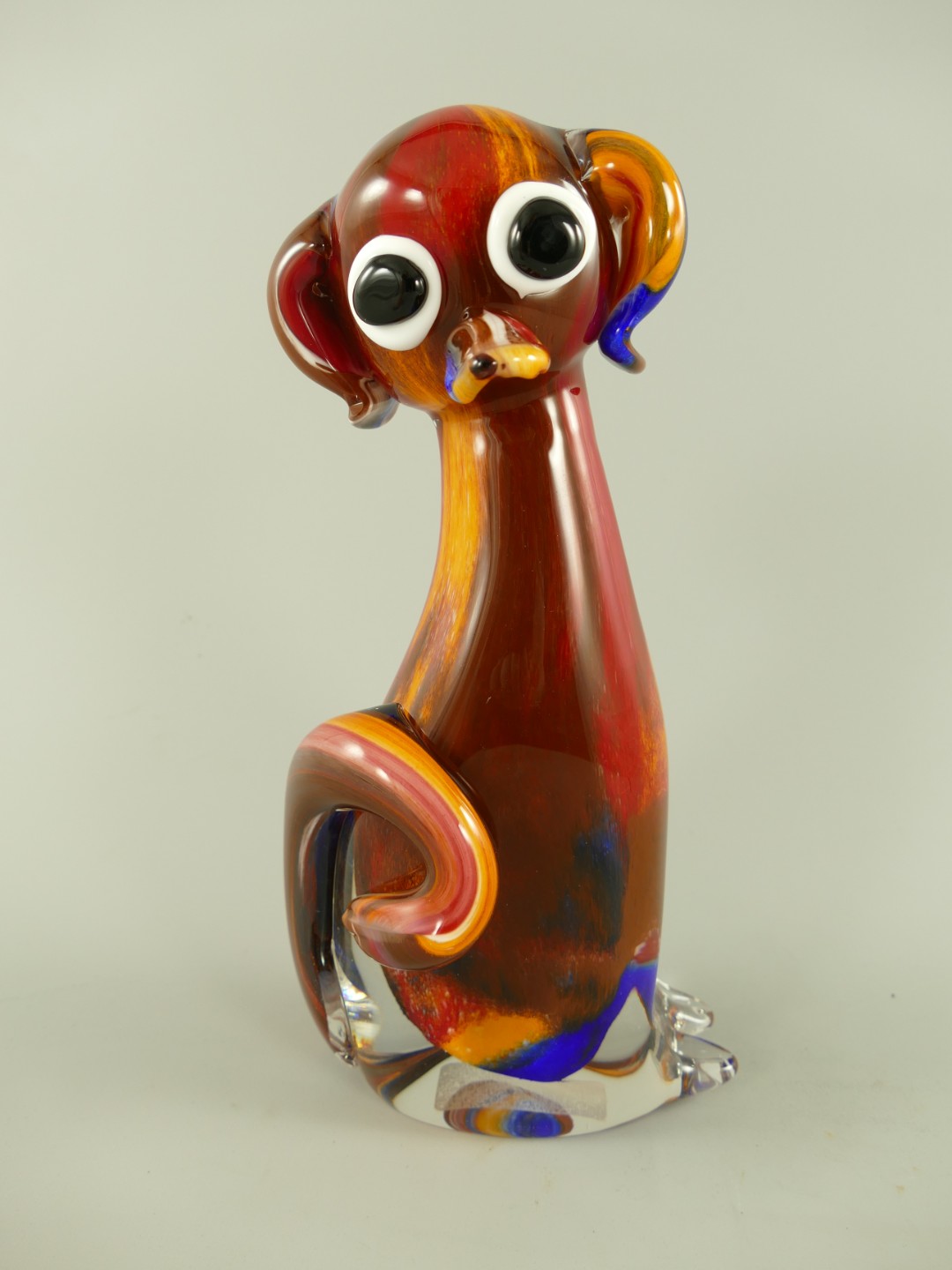 Glas Hund farbe H.30x15x9cm