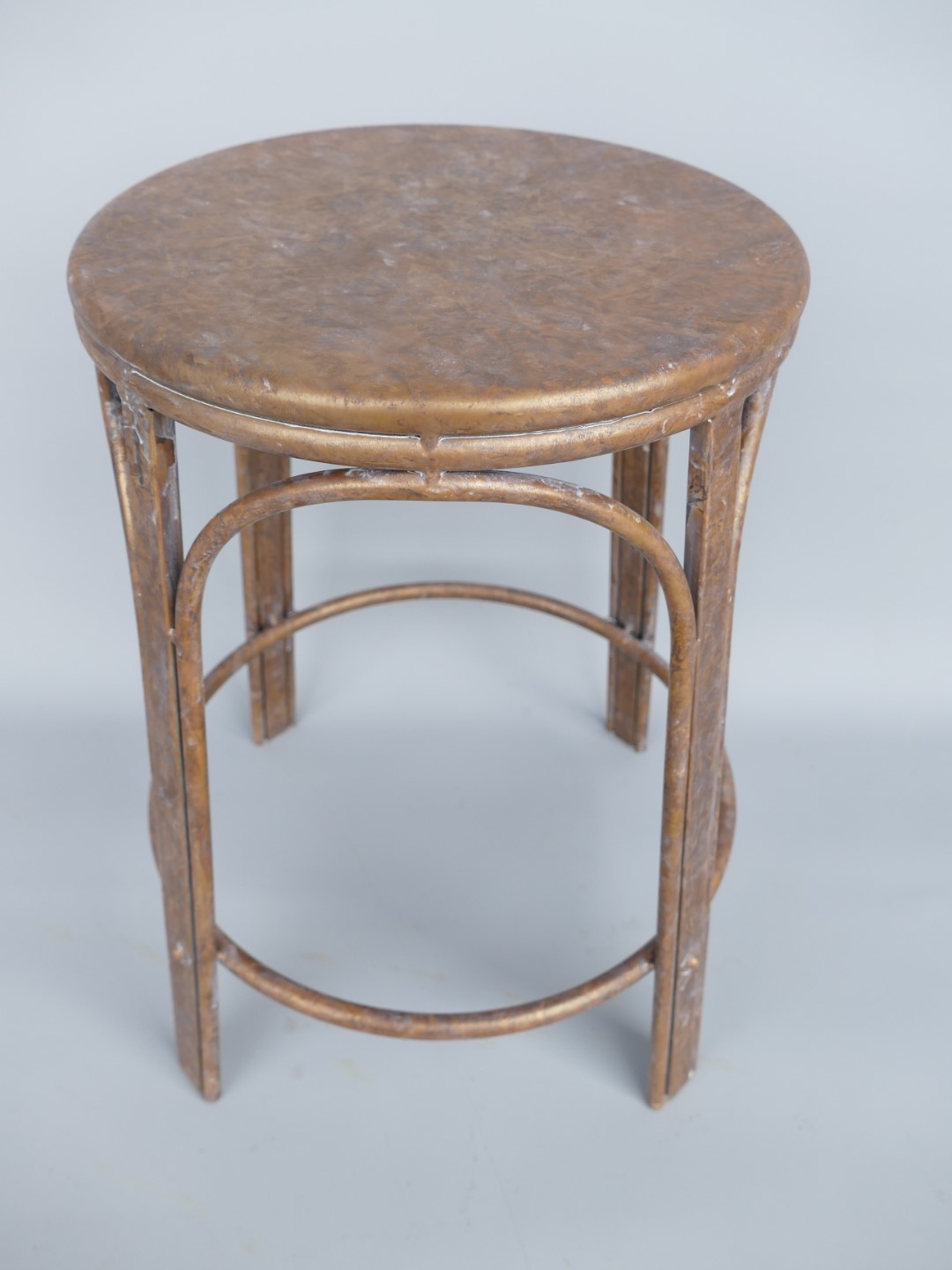 *ANG. Hocker Eisen Kupfer farbig H.46cm