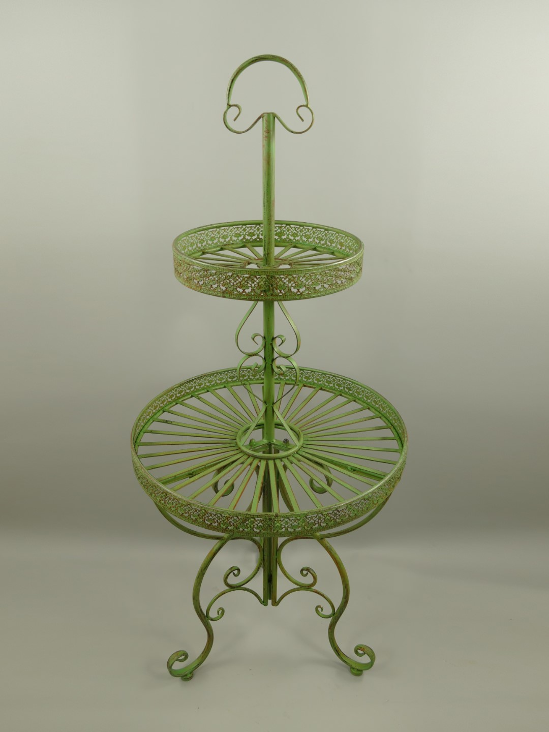 Etagere 2-tlg. Eisen rustikal grün H.140x60cm