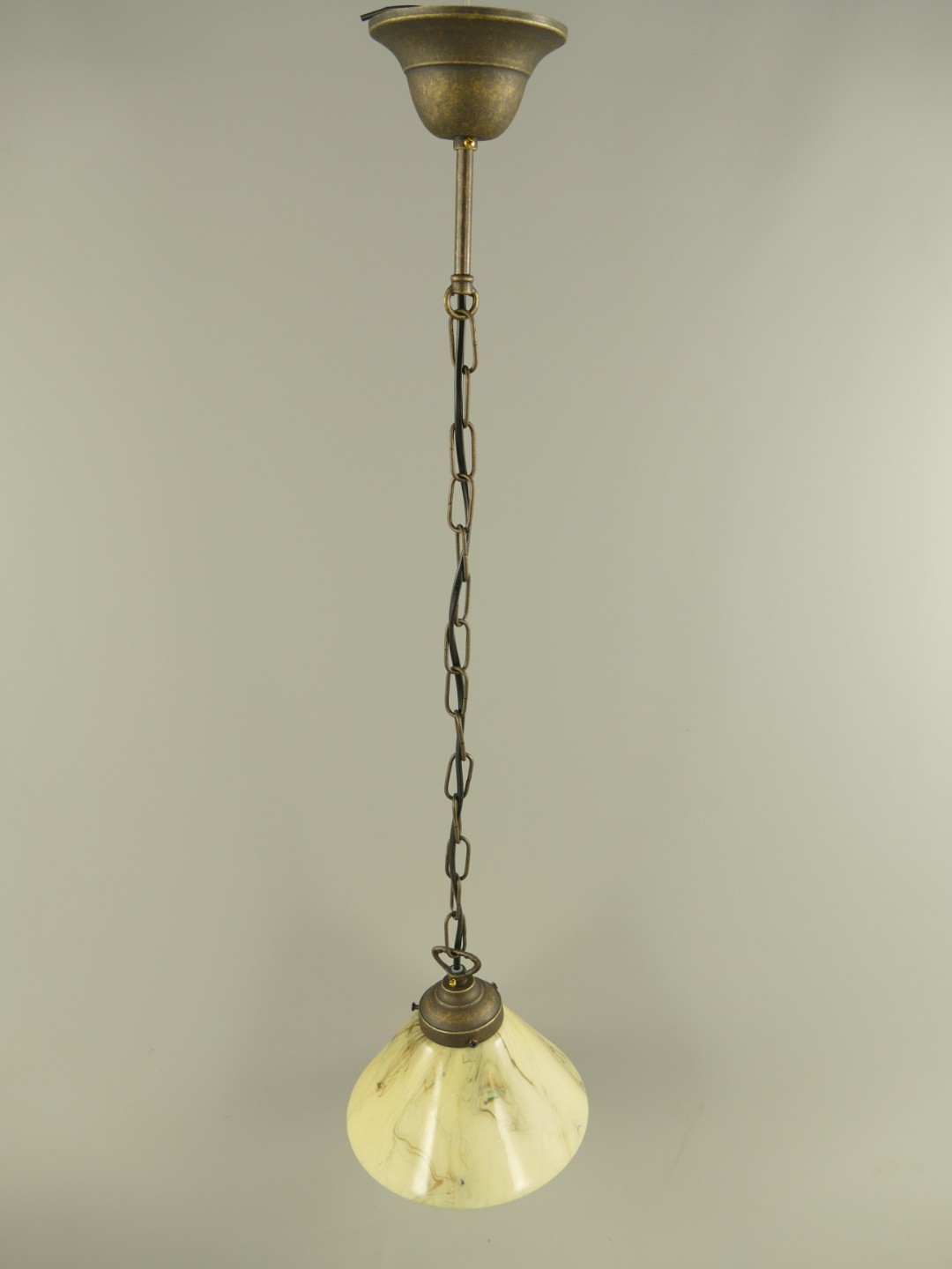 Lampe Messing brüniert Schirm(162.030B1) H.73cm