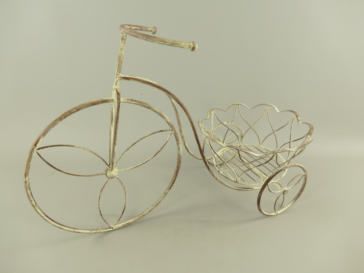 Blumen FAHRRAD weiss rustikal L.62cm