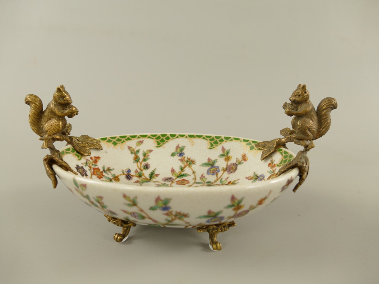 Schale Eichhörnchen Porzellan/Mess. L.20x10cm