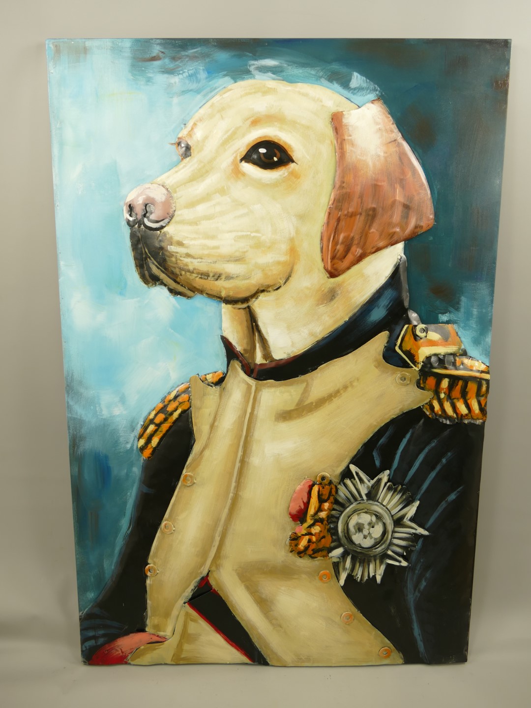 (*) Metallbild (3D) Eisen Hund H.120x80cm